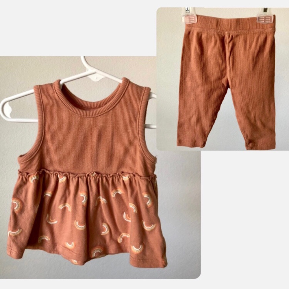 3-6M Grayson Mini from Target Rust Rainbow Ribbed Tank & Pant Set